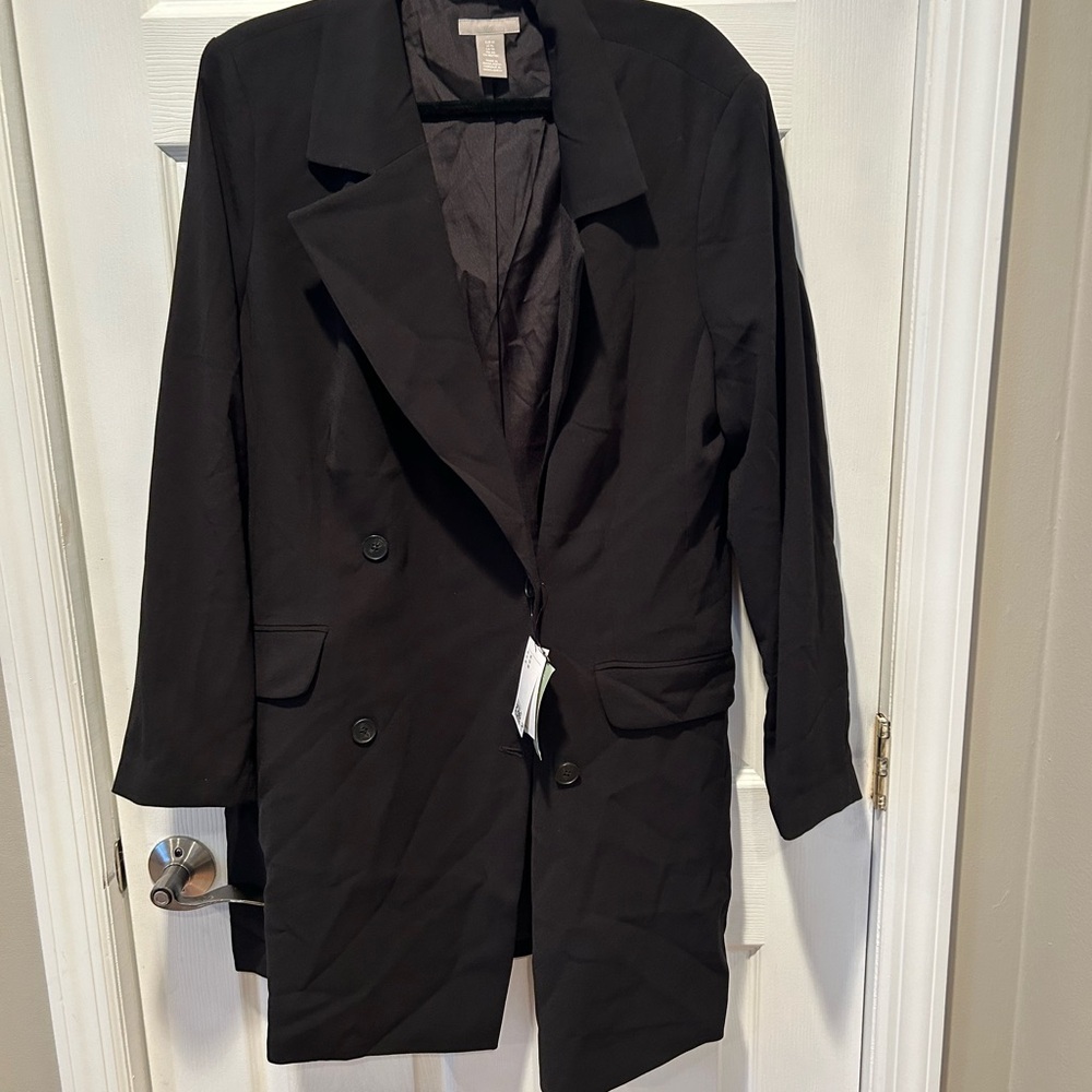 Black Double-Breasted Women's Dress